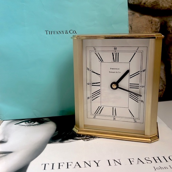 Tiffany & Co. Brass Quartz Desk Clock Battery Operated Made in Germany - Picture 2 of 16